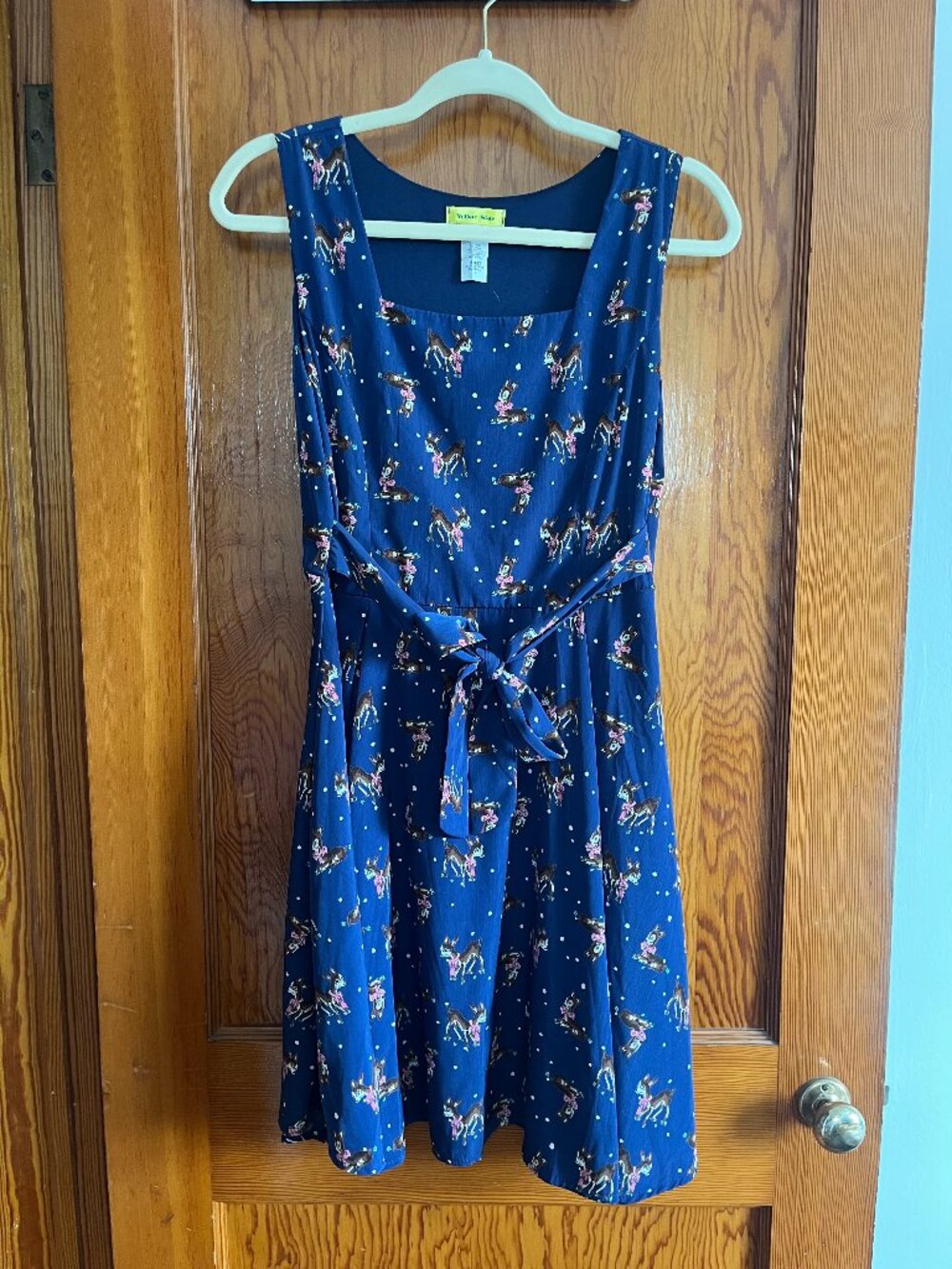 Yellow Star Reindeer Dress size L